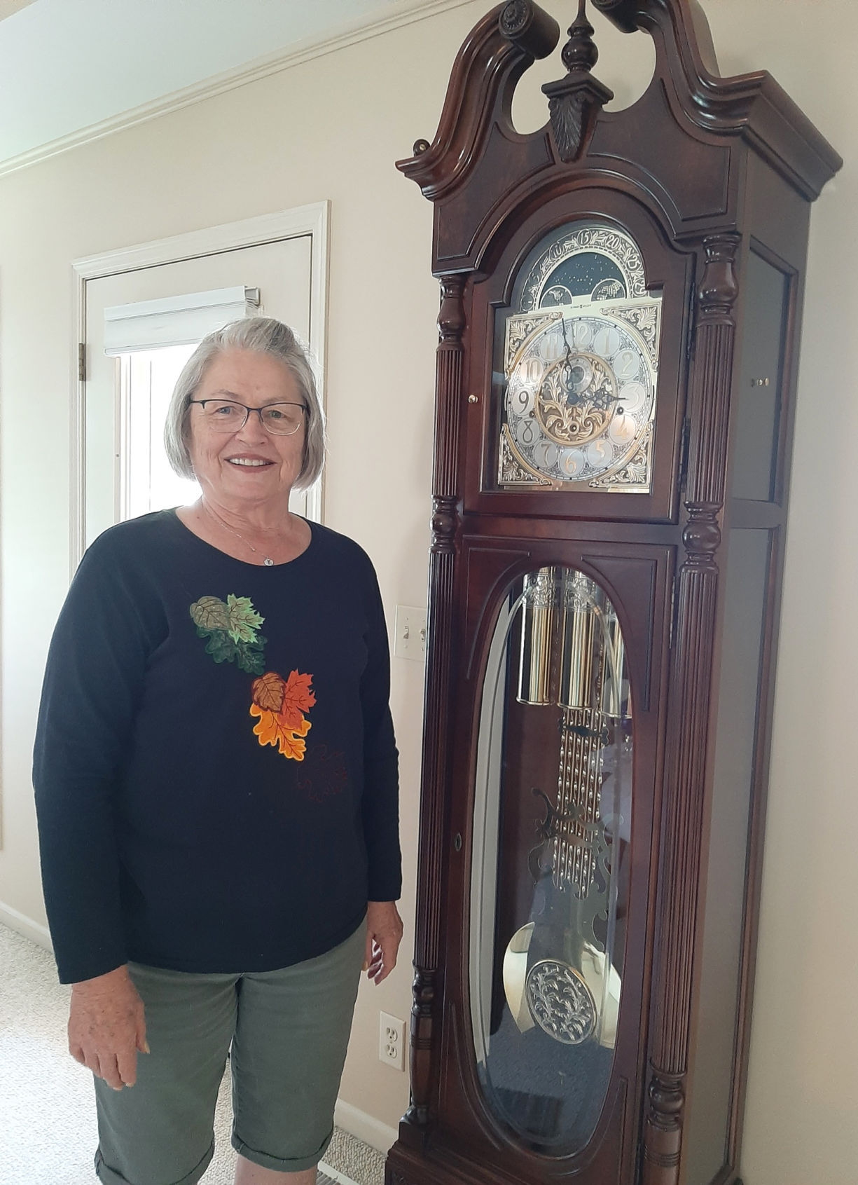 Woman near clock